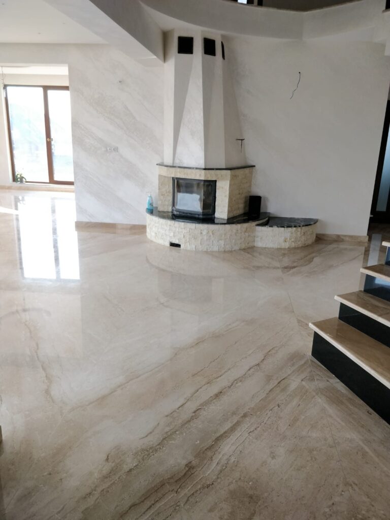 Pardoseală din piatră naturală – lucrare Kawa Stone