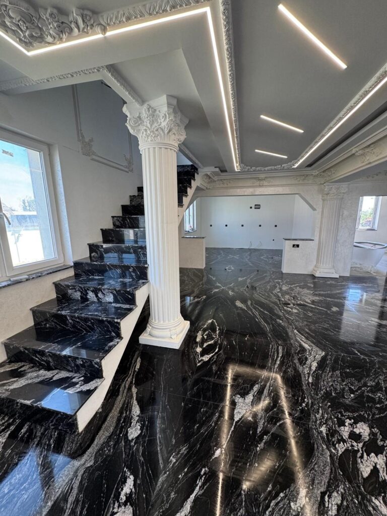 Scară placată cu piatră naturală – lucrare Kawa Stone